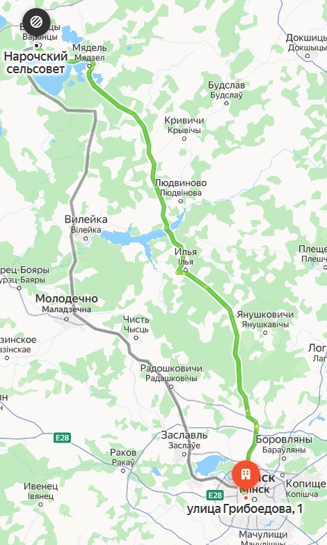 Маршрут около озера Нарочь