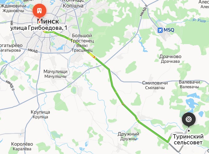 Маршрут в Пуховичском районе