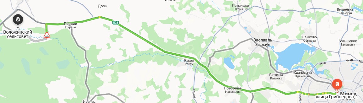 Маршрут в Воложинских лесах